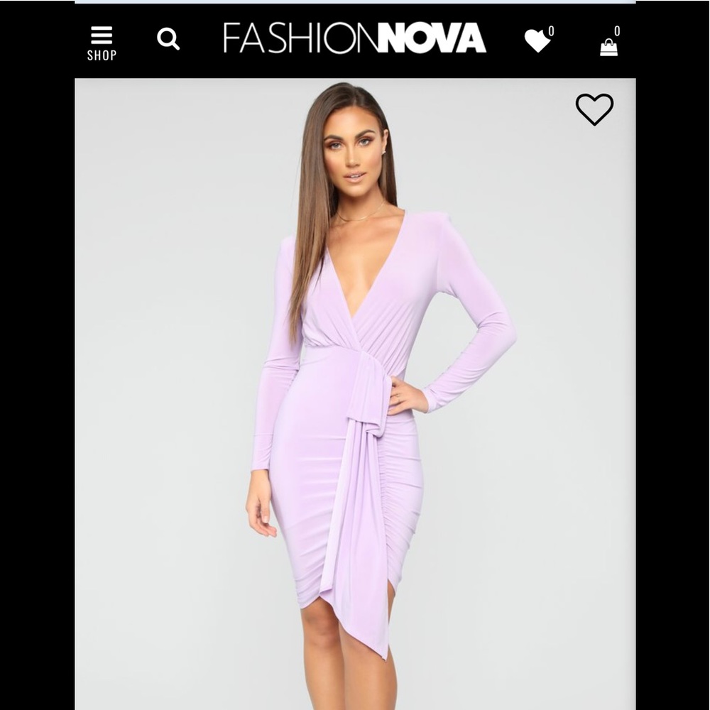 Mauve fashion nova wrap dress
